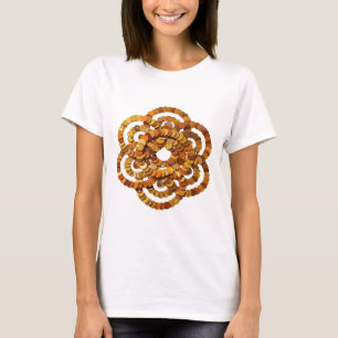 Camiseta Belas moedas de ouro prateadas em uma espiral