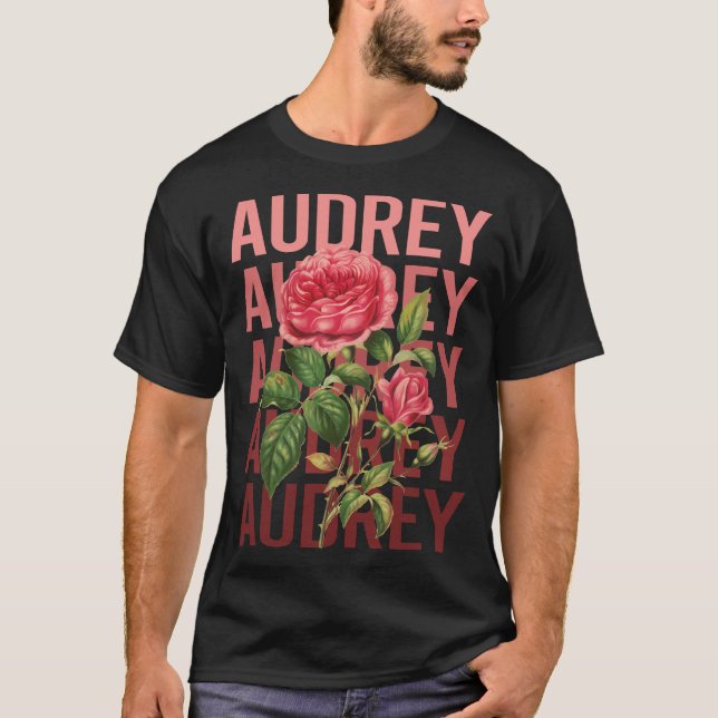 Camiseta Belas Rosas - Nome Audrey (Frente)