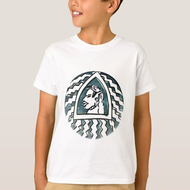 Camiseta Beleza Africana Bongo Maasai Retrato Arte Tribal (Frente)