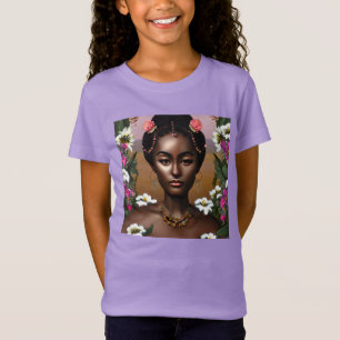Camiseta Beleza Afro-Americana Arte de IA