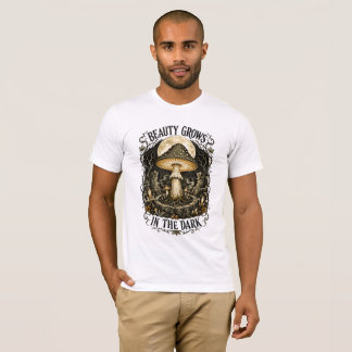 Camiseta Beleza Cresce no Cogumelo Vintage Sombrio