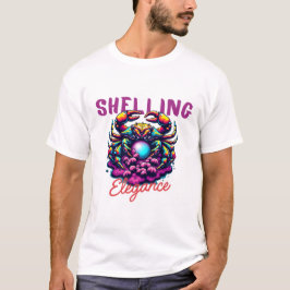 Camiseta Beleza da Coleção de Pérolas de Caranguejo