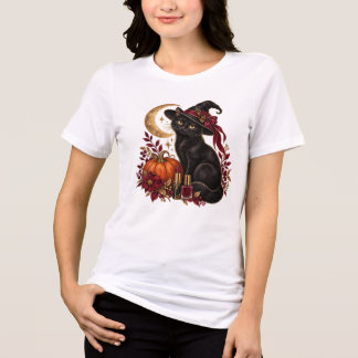 Camiseta Beleza de Gato Bruxa e Abóbora de Hallowe