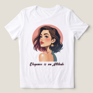 Camiseta Beleza Elegante com brinco de chic