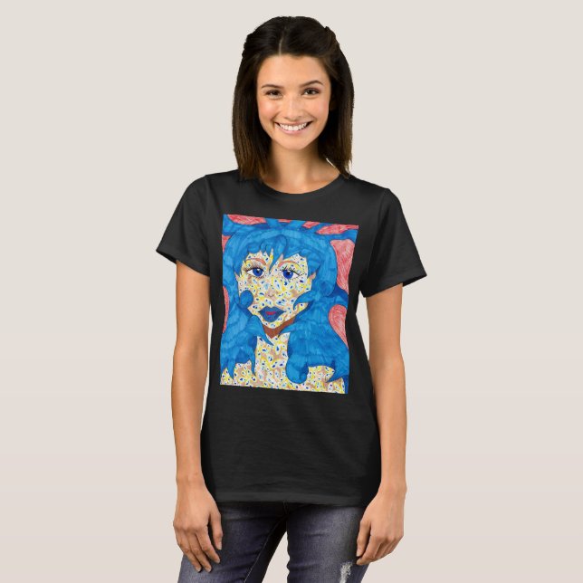Camiseta Beleza em azul (Frente Completa)
