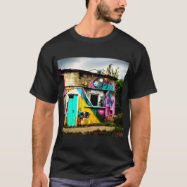 Camiseta Beleza na destruição Grafite Colorido abandonado