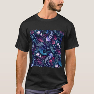 Camiseta Beleza Oceânica rosa e roxo
