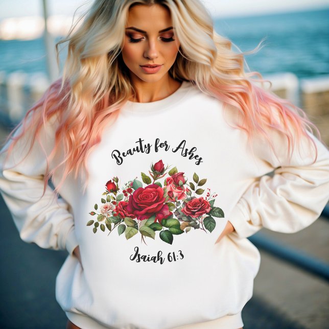 Camiseta Beleza para Ashes, Rosa Floral Mulheres (Criador carregado)