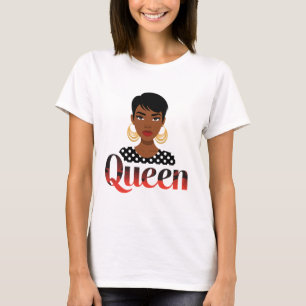 Camiseta Beleza Regal - Retrato Elegante de uma Rainha Negr