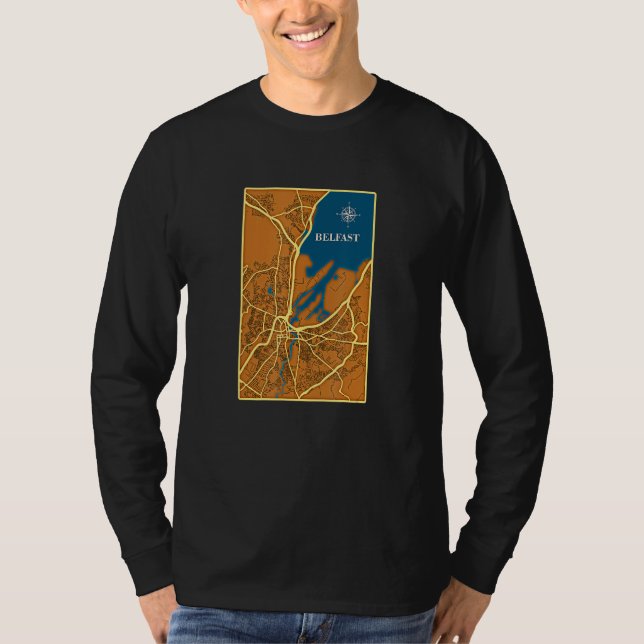 Camiseta Belfast street map with compass (Frente)