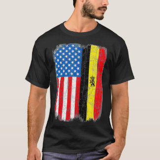 Camiseta Belga American Flag Belgium Belgique