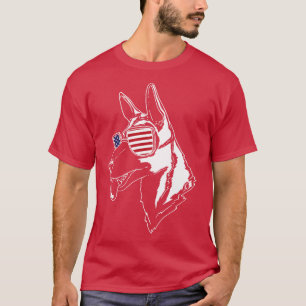 Camiseta Belga Malinois Dog USA Flag Sunvidles