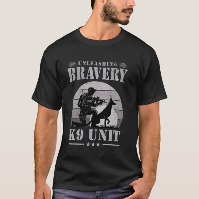 Camiseta Belga Malinois K9 Unit Dog Handler American Mili (Frente)