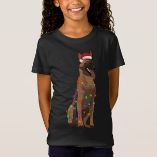 Camiseta Belga Malinois Natal Luz Xmas Dog Lover