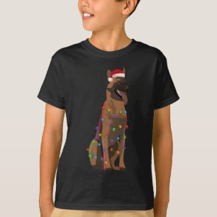 Camiseta Belga Malinois Natal Luz Xmas Dog Lover