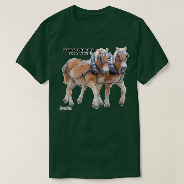 Camiseta Belga Projeto de Equipe de Cavalo em Harness (Frente do Design)