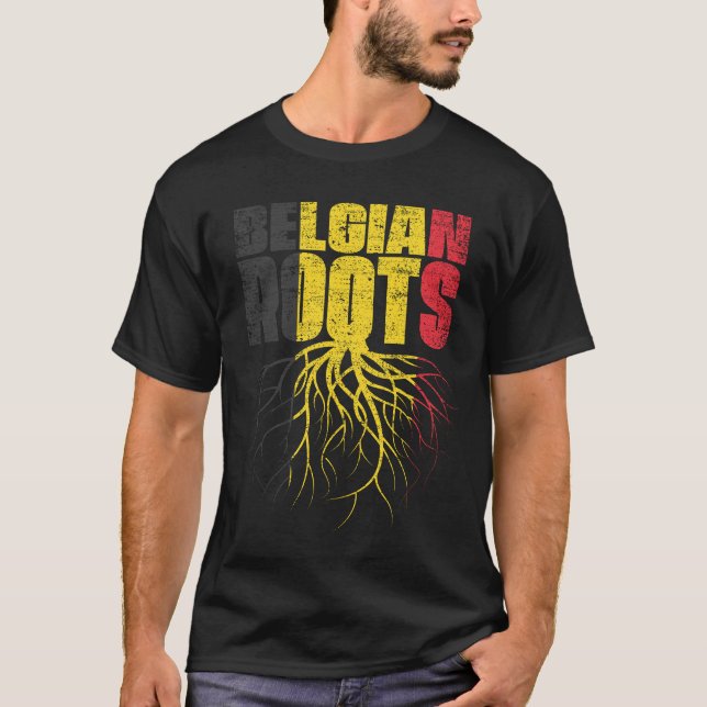 Camiseta Belga Roots Belgium Heritage Flag (Frente)
