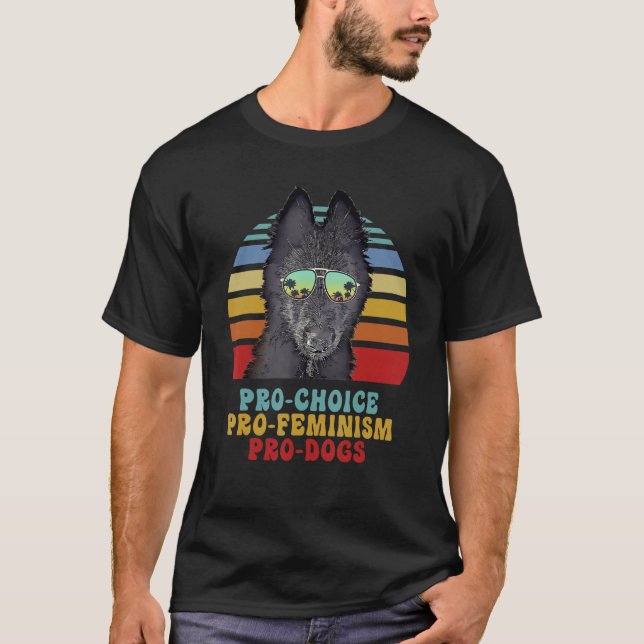 Camiseta Belga Sheepdog Pro Choice Pro Feminism Pro Cães (Frente)