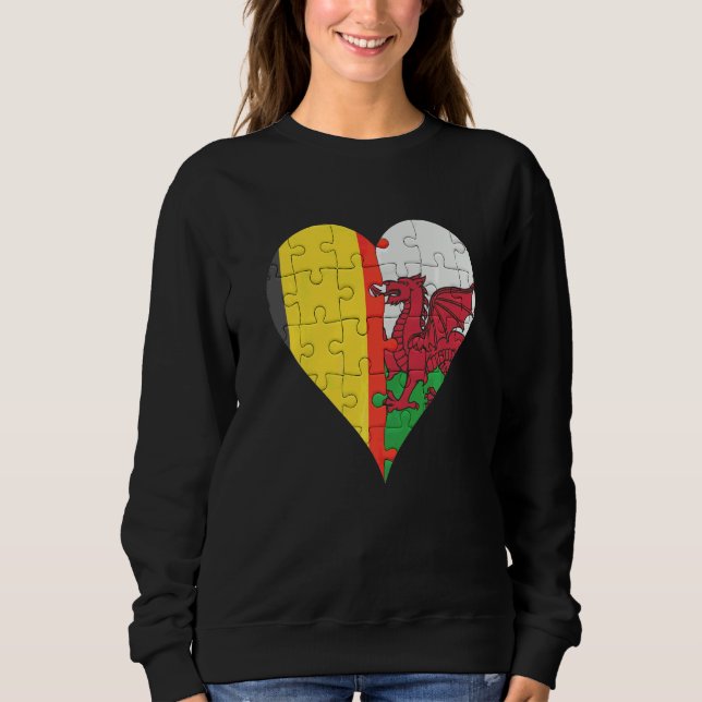 Camiseta Belga Welsh Flag Heart (Frente)