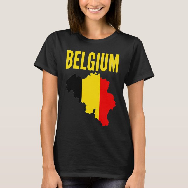 Camiseta Belgian  Belgium Country Map Flag (Frente)
