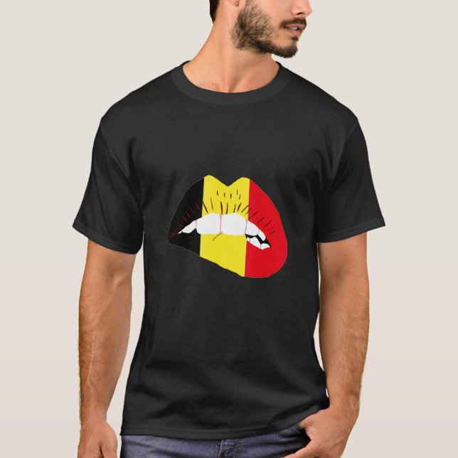Camiseta Belgian Flag Lips Belgian Pride Belgie Belgian Roo (Frente)