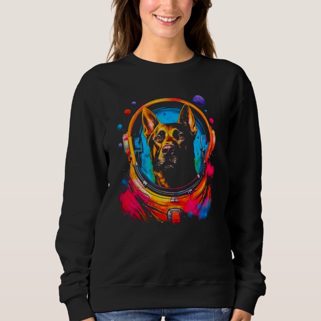 Camiseta Belgian Malinois  Astronaut Dog (Frente)