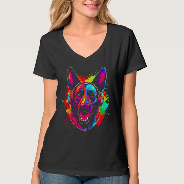 Camiseta Belgian Malinois Dog DJ Festival (Frente)
