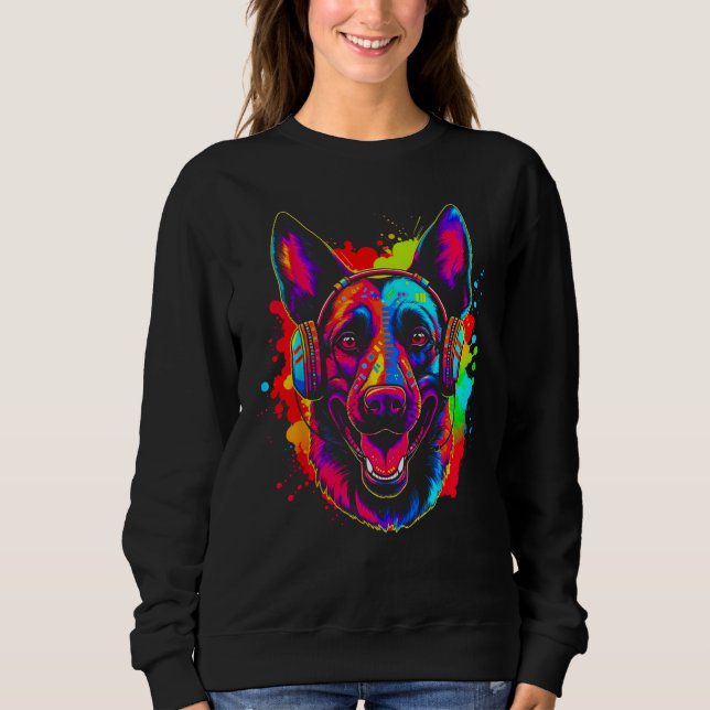 Camiseta Belgian Malinois Dog DJ Festival (Frente)