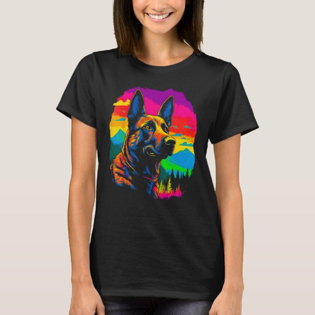 Camiseta Belgian Malinois Dog Forest (Frente)