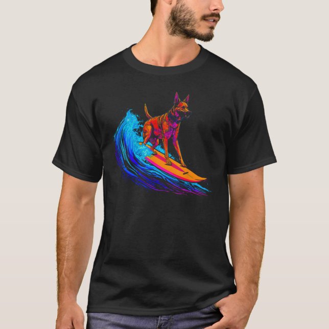 Camiseta Belgian Malinois Dog Surf (Frente)
