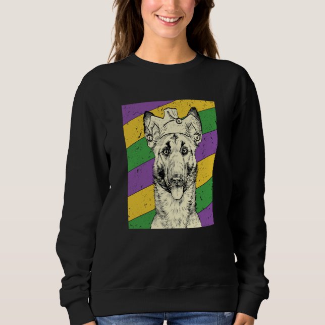 Camiseta Belgian Malinois Jester Mardi Gras Dog Mom or Dad (Frente)