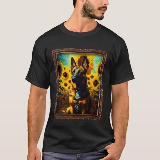 Camiseta Belgian Malinois Shepherd Flower Mom Women Floral (Frente)