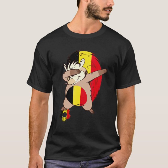 Camiseta Belgian Soccer Player Belgian Flag Belgium Dabbing (Frente)