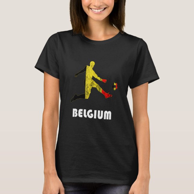 Camiseta Belgian Soccer Player Belgique Belgium Belgian Fla (Frente)