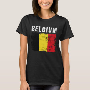 Camiseta Bélgica Bandeira Homens em Dificuldade Mulheres Cr