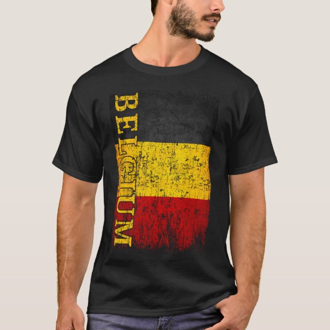 Camiseta Bélgica Bandeira Mulheres Presentes Homens Criança (Frente)
