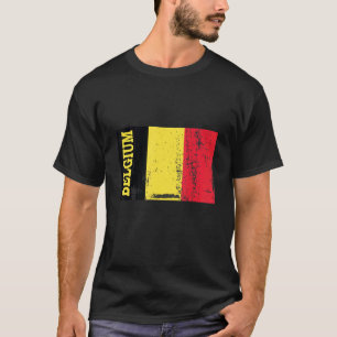 Camiseta Bélgica Bandeira Souvenir Distúrbio para Homens Mu