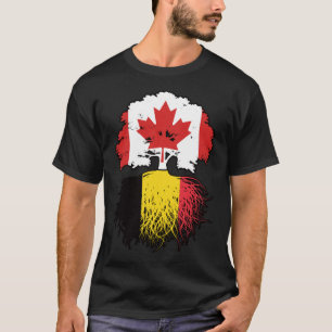 Camiseta Bélgica Belga Canadá, Canadá, Bandeira de Raízes d