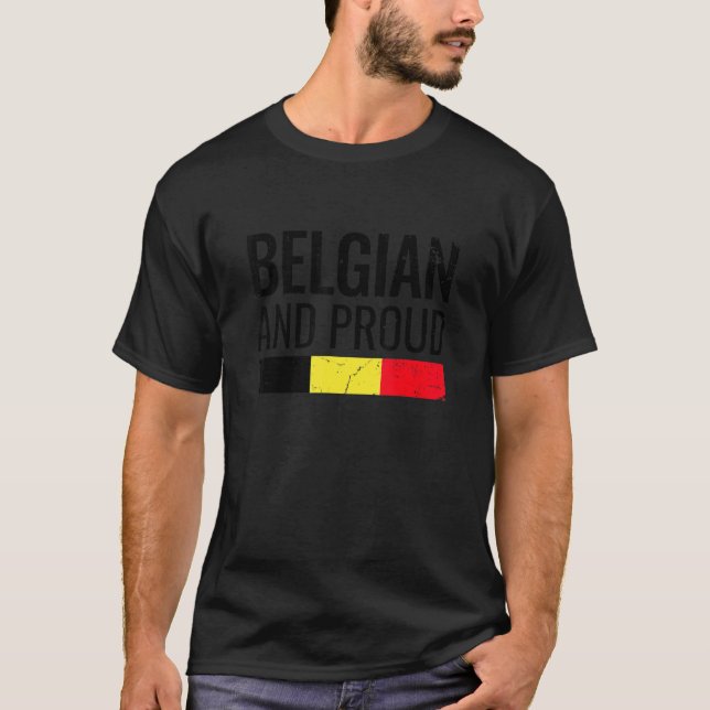 Camiseta Bélgica Belga E Orgulhosa Bandeira 1 (Frente)