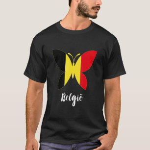 Camiseta Bélgica Borboleta Bélgica Bandeira Bel