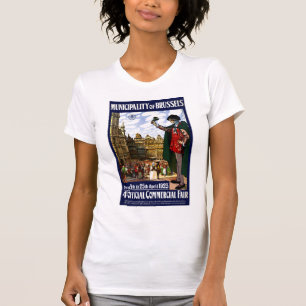 Camiseta Bélgica Bruxelas Vintage Fair Poster Restaurado