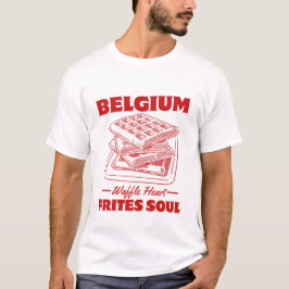 Camiseta Bélgica: Coração de waffle, alma de frites
