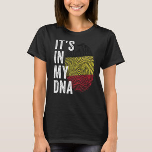 Camiseta Bélgica Está no meu DNA Cute Belga Flag Fingerpri