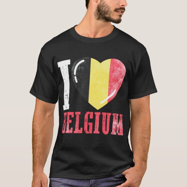 Camiseta Bélgica Eu amo a Bélgica (Frente)