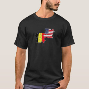 Camiseta Bélgica EUA Belga Bandeira americana