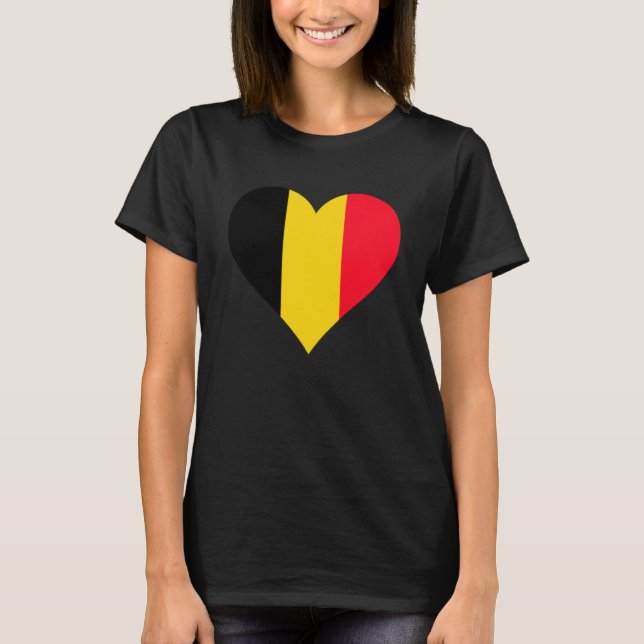 Camiseta Bélgica Flag Heart Belgium Gifts Love Belgium Pull (Frente)