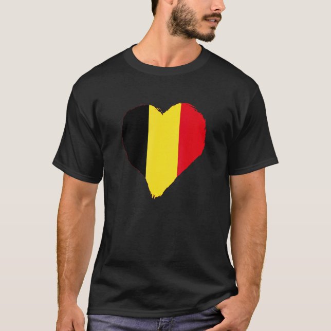Camiseta Bélgica Heart Belga Flag Belgique Belgie Belga (Frente)
