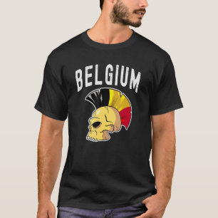 Camiseta Bélgica Ultras Mohawk Skull Equipa Nacional Adepto