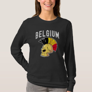 Camiseta Bélgica Ultras Mohawk Skull Equipa Nacional Adepto