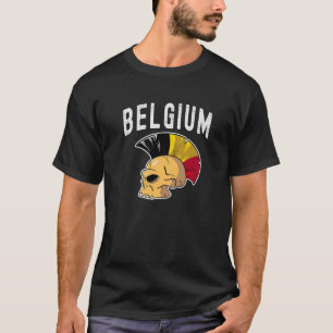 Camiseta Bélgica Ultras Mohawk Skull. Suporte a equipes nac
